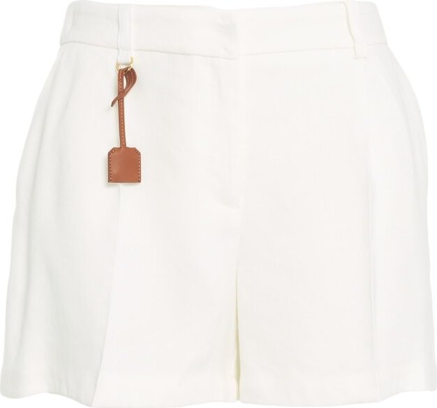 Elisabetta Franchi Logo Charm Gabardine Shorts