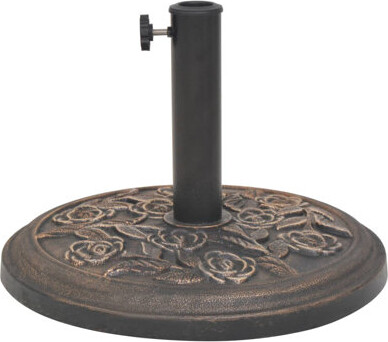 Astoria Grand Bronze Resin Parasol Base Steel Decorative Inlays Outdoor Patio Umbrella Support