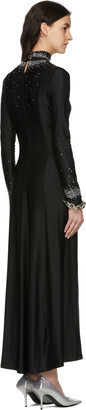Rabanne Black Viscose Jersey Embroidered Long Dress