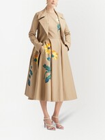 Thumbnail for your product : Oscar de la Renta Floral-Print Gabardine Coat