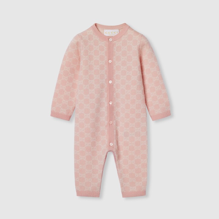 Baby GG wool jacquard one-piece