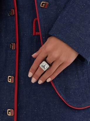 Gucci Crystal-embellished Signet Ring - Crystal