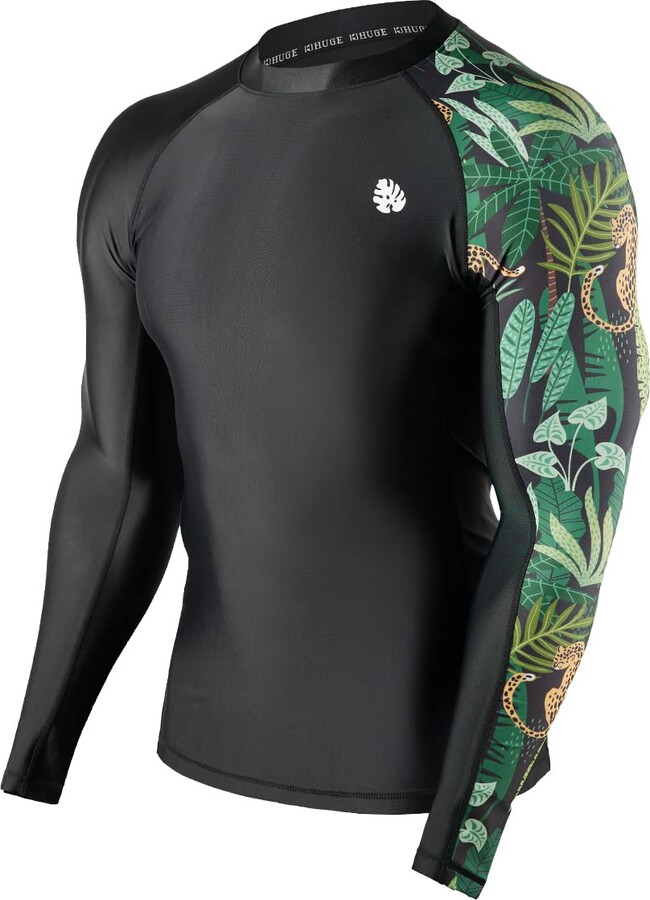 HUGE SPORTS Mens Rash Vest UPF 50+ Rash Guard Long Sleeve Quick Drying