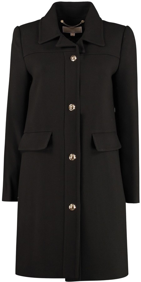 black michael kors coat with belt