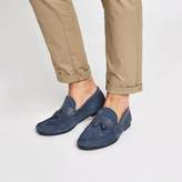 Thumbnail for your product : River Island Mens Blue suede tassel loafers