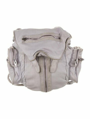 Alexander Wang Marti Suede-Trimmed Leather Backpack Grey