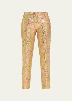 Lisa Von Tang Metallic Brocade Trousers - Farfetch