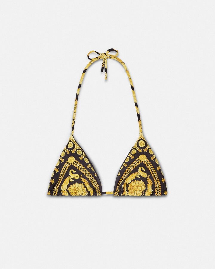 Versace Printed Nylon-Blend Bikini Top