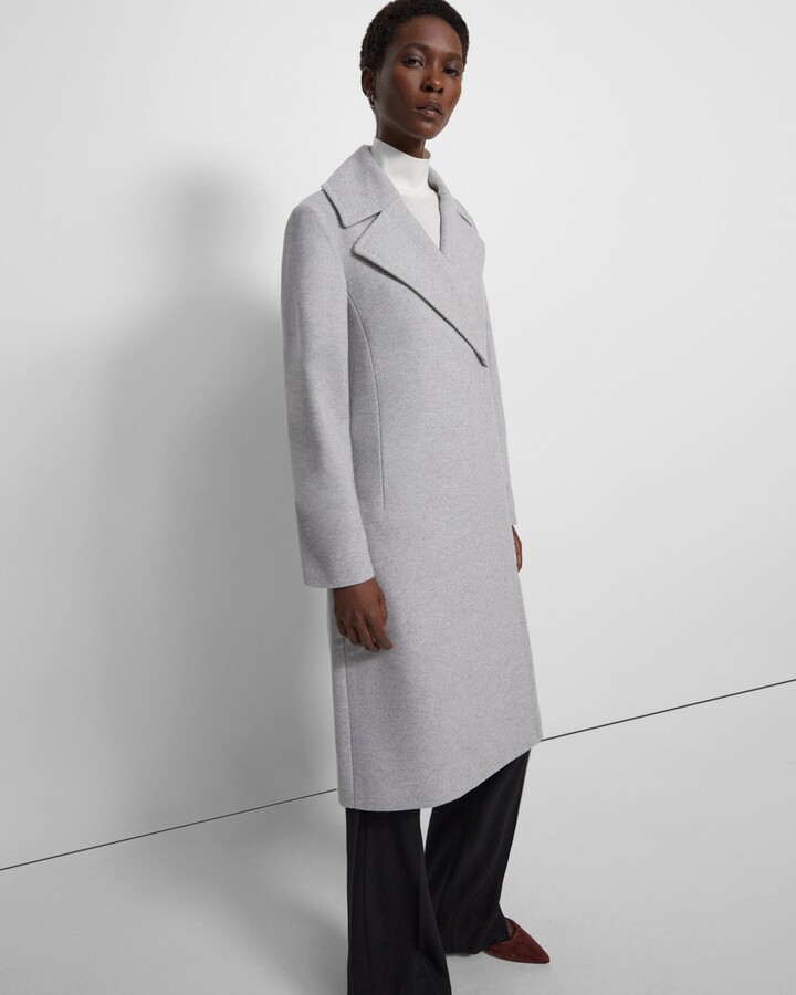Theory Sculpted Coat in Recycled Wool Melton - ShopStyle