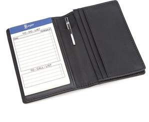 Royce New York Executive Note Jotter And Business Card Organizer In Genuine Leather