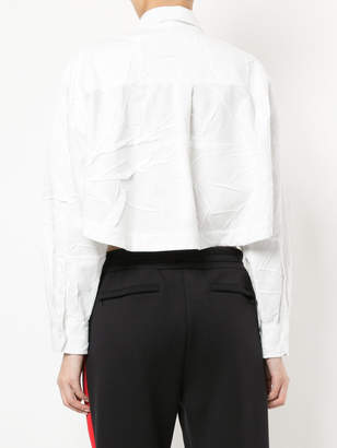 Palm Angels cropped crinkle-effect shirt