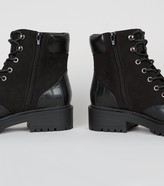 Thumbnail for your product : New Look Suedette Faux Croc Chunky Hiker Boots