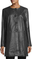 Thumbnail for your product : Neiman Marcus Basic Long Leather Jacket