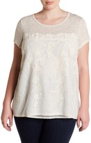 Thumbnail for your product : Jolt Lace Overlay Tee (Plus Size)