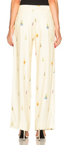 Thumbnail for your product : Victoria Beckham Drape Viscose Wide Leg Earring Print Trousers