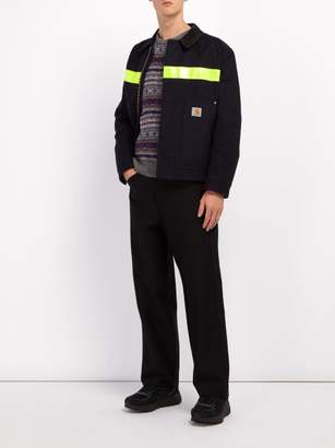 Junya Watanabe X Carhartt Fluorescent Trim Wool Blend Jacket - Mens - Navy