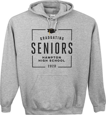 Shutterfly Custom Gray Hoodies: Graduating Seniors | Large | Customizable Front & Back | Black |
