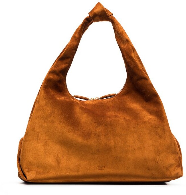 tan leather slouch hobo bolsa