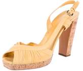 Thumbnail for your product : Prada Suede Ankle Strap Sandals Yellow Suede Ankle Strap Sandals