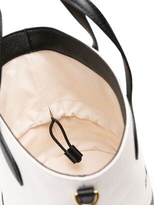 トートバッグ BALLY FW23 Ivory canvas Bar bucket bag (WAU00ZCV034 I182O) Bally Bar canvas bucket bag - ShopStyle