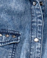 Thumbnail for your product : ChicNova Point Collar Sleeveless Denim Vest with Stud Embellishment