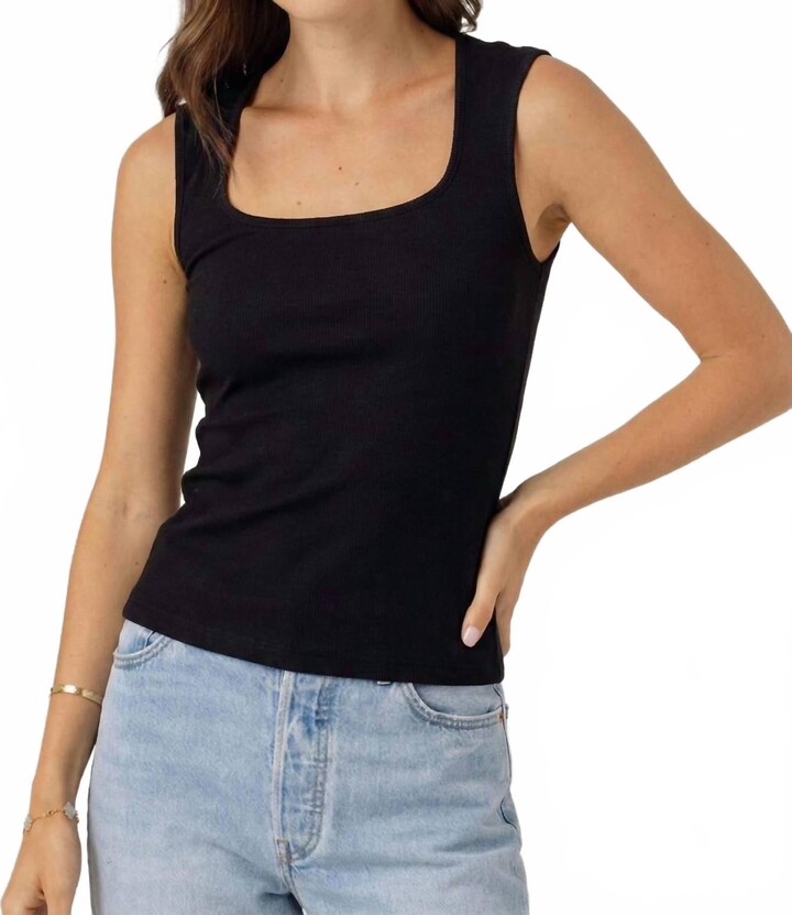 Sundays Rib Taylor Tank Tee In Black