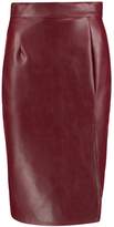 Thumbnail for your product : boohoo Heidi Side Split Leather Look Midi Skirt