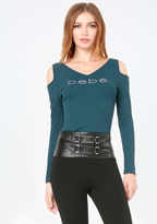 Thumbnail for your product : Bebe Logo Cold Shoulder Tee