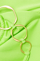 Thumbnail for your product : Cult Gaia Allie Embellished Halterneck Bikini Top - Bright green
