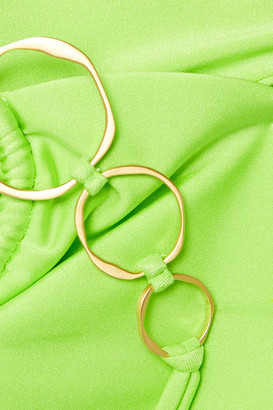 Cult Gaia Allie Embellished Halterneck Bikini Top - Bright green