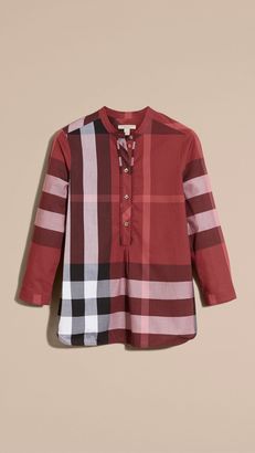 Burberry Check Cotton Tunic Shirt