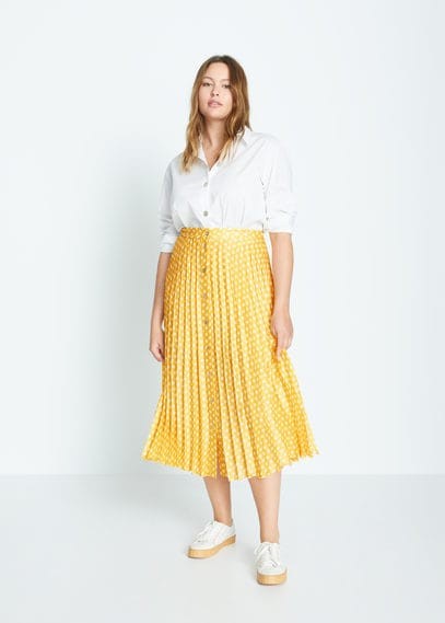 yellow plus size maxi skirt