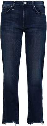 Mother Frayed High-rise Straight-leg Jeans