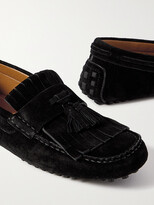 Thumbnail for your product : Gucci Ayrton Kilty Suede Tasselled Driving Shoes - Men - Black - UK 5