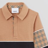 Thumbnail for your product : Burberry Childrens Long-sleeve Check Panel Cotton Polo Shirt