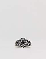 Thumbnail for your product : Reclaimed Vintage Inspired Skull Signet Ring In Silver Exclusive To Asos