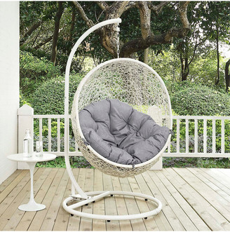 Modway Outdoor Modway Hide Outdoor Patio Wicker Rattan Swing Chair With Stand
