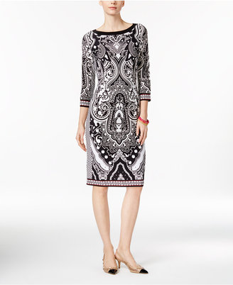 INC International Concepts Petite Printed Sheath Dress, Created for Macy's