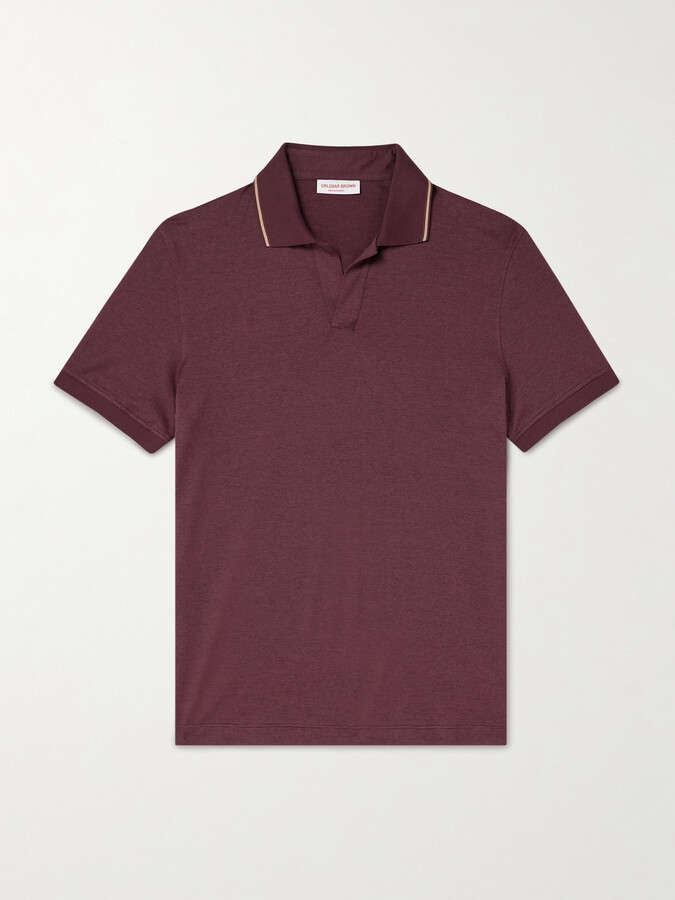 Orlebar Brown Felix Striped Cotton and Lyocell-Blend Polo Shirt