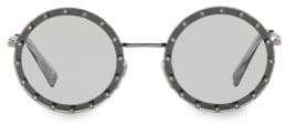 Valentino 52MM Crystal-Trim Round Sunglasses