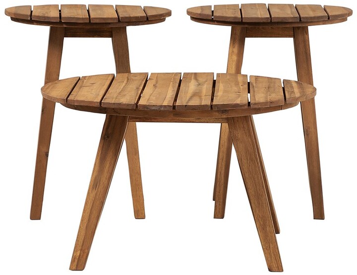 Hewson 3Pc Acacia Round Coffee Table And Side Tables ShopStyle
