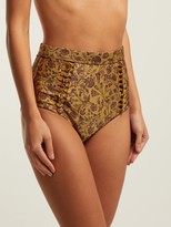Thumbnail for your product : Zimmermann Juniper High-rise Bikini Briefs - Gold Multi