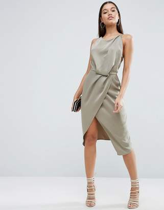 ASOS Soft Drape Midi Dress With Strappy Back