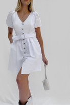 Thumbnail for your product : French Connection Besima Poplin Button Through Belted Dress