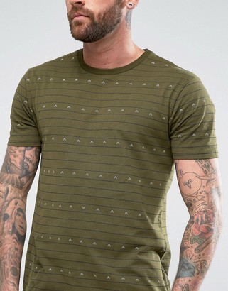 Pull&Bear T-Shirt With Arrow Stripes In Khaki
