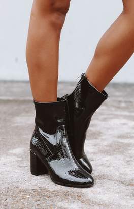Therapy Hoxton Heeled Boots Black Croc