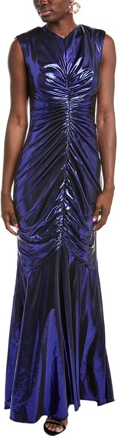 Rene Ruiz Collection Hand-Draped Metallic Stretch Gown