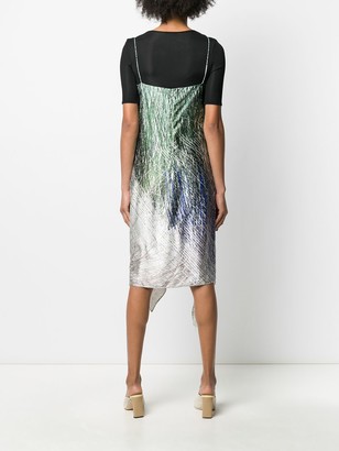 Off-White Graphic Print Slip Dress