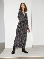 Thumbnail for your product : Raey Batwing Geo-snake Print Silk Dress