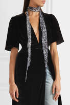 Thumbnail for your product : Chan Luu Beaded Printed Georgette Scarf - Blue